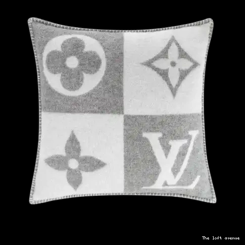 LV WOOL CUSTOM PILLOW CHECKMATE THROW 0604